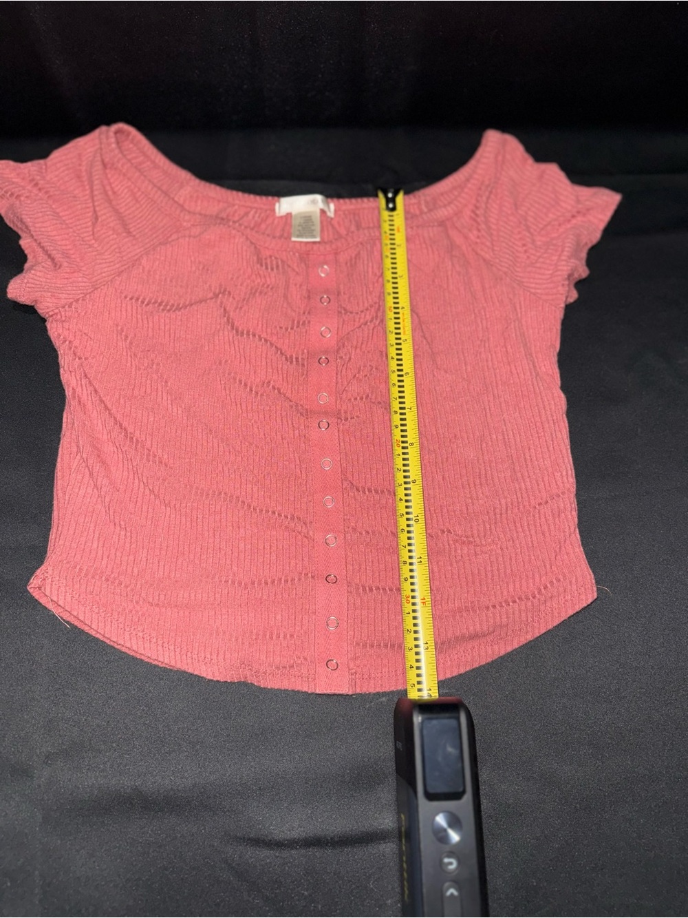 Bozzolo Rose Pink Ribbed Button-Front Top - Picture 4 of 4